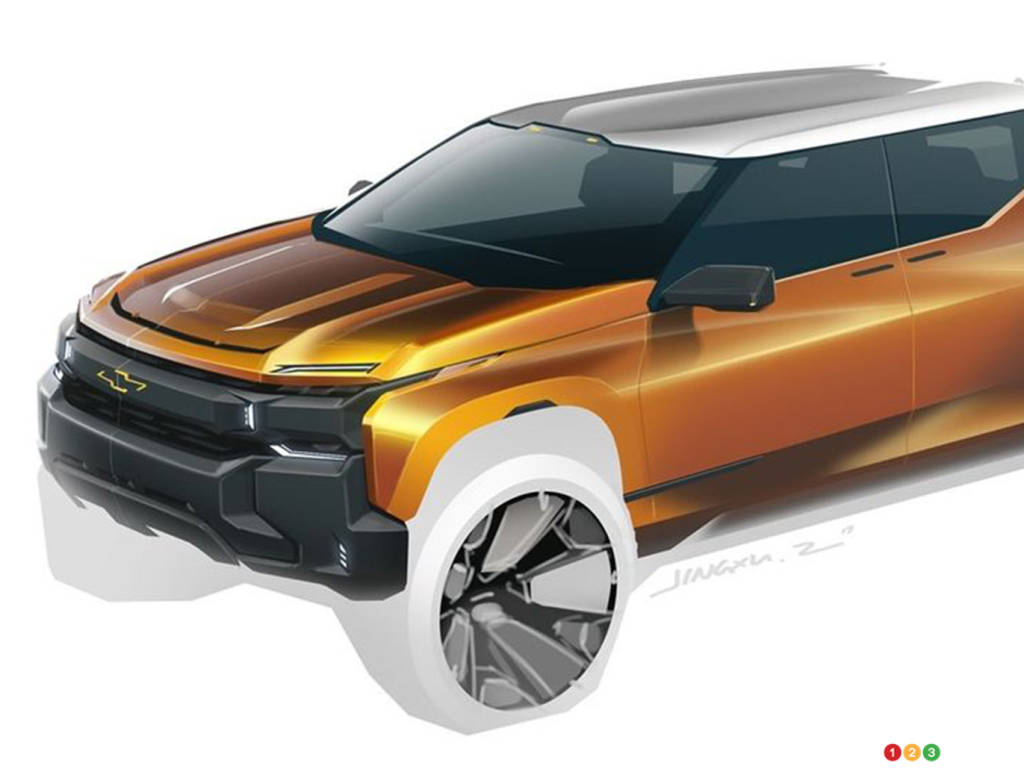 Dessin d'un futur Silverado électrique